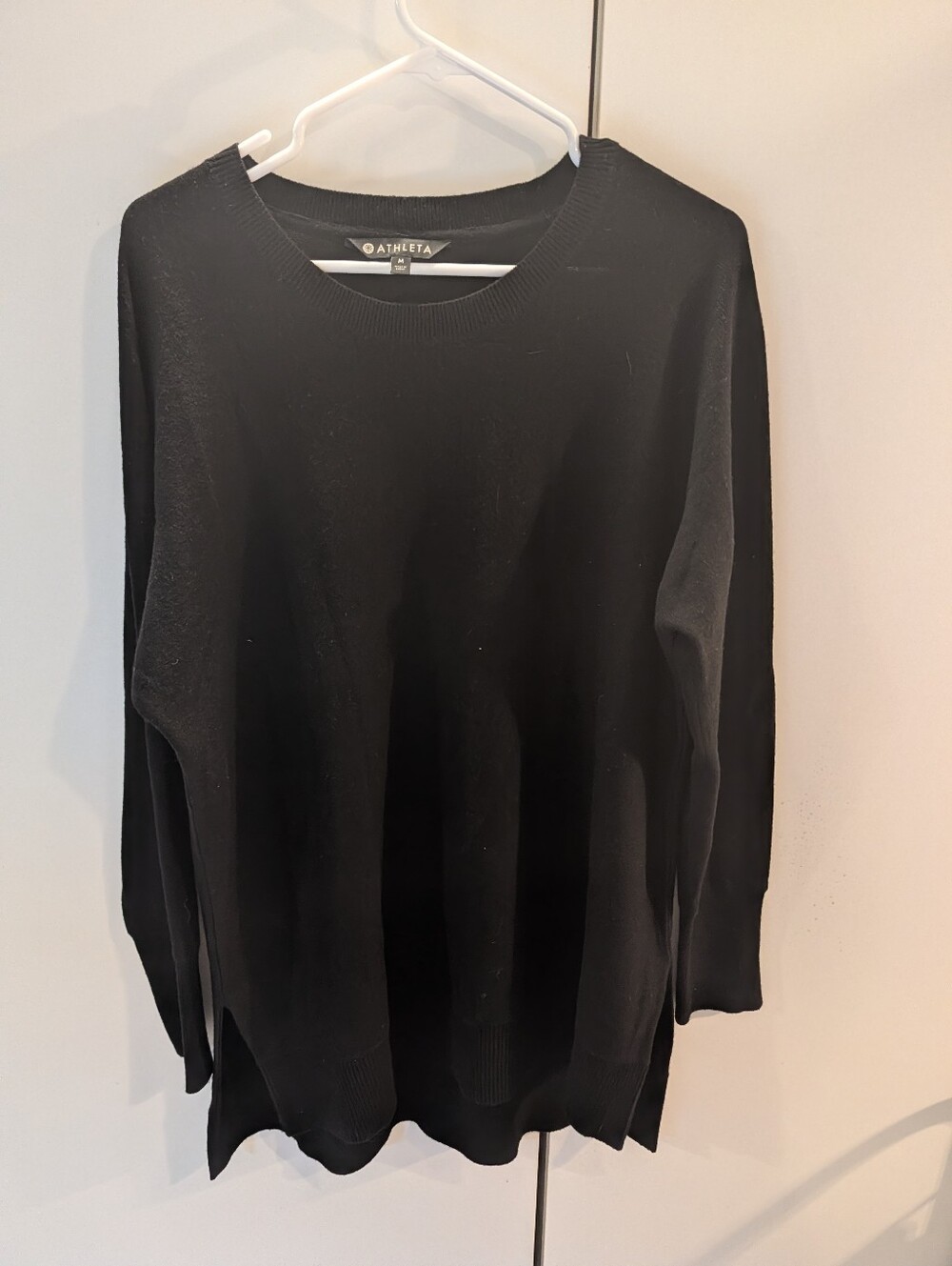 Athleta Black Pullover Crewneck Cashmere/Wool Medium Sweater